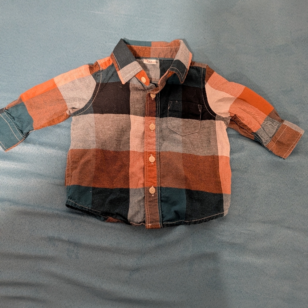 GAP Baby Plaid Shirt in Blue and Brown